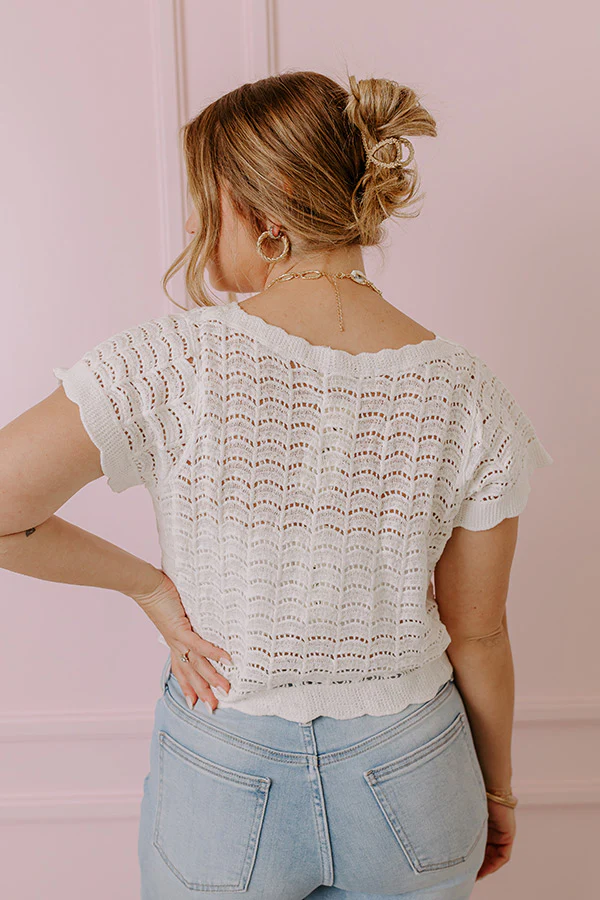Bluebird Cafe Knit Top In White - Image 4