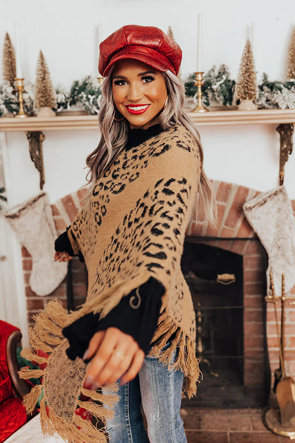 Bonfire Belle Leopard Poncho - Image 10