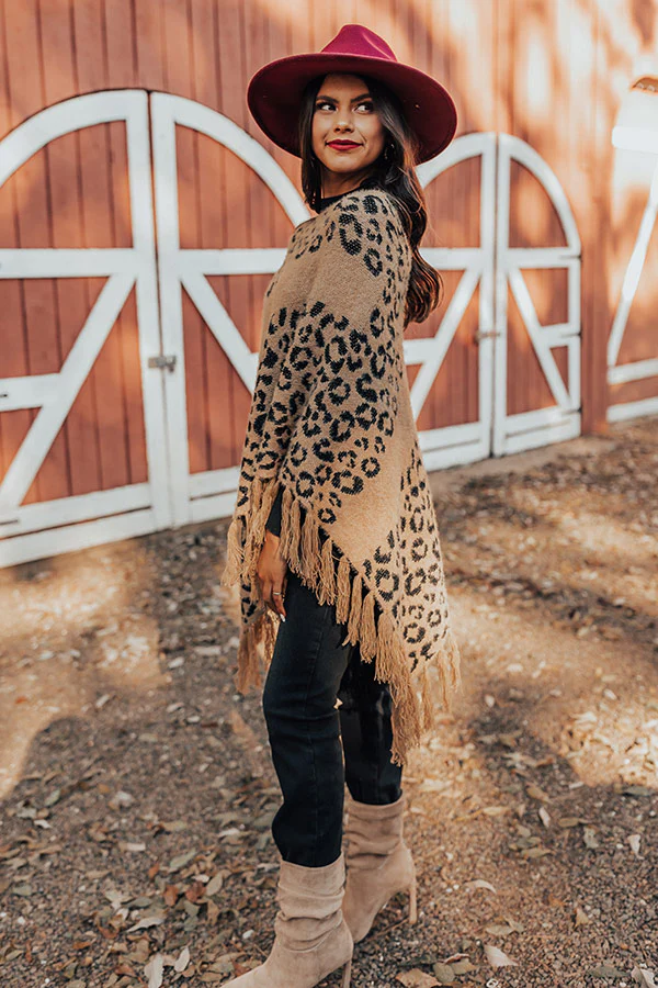 Bonfire Belle Leopard Poncho - Image 3