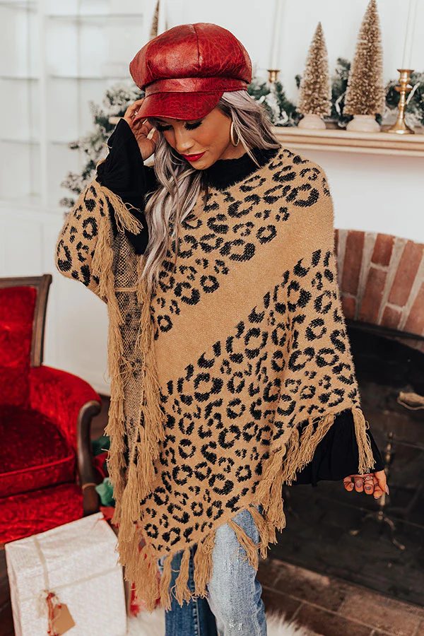 Bonfire Belle Leopard Poncho - Image 6