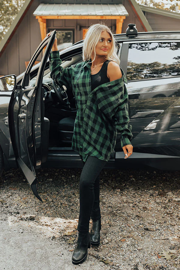 Bonfire Date Plaid Tunic Dress - Image 3