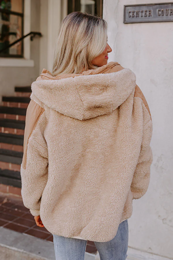 Bonfire Nights Sherpa Pullover in Khaki - Image 4