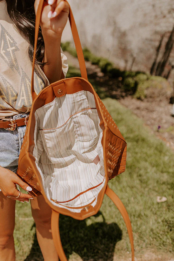 Boston Market Faux Leather Tote In Maple - Image 3