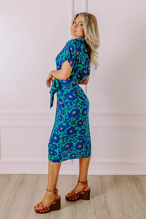 Botanical Garden Wrap Midi in Green - Image 3