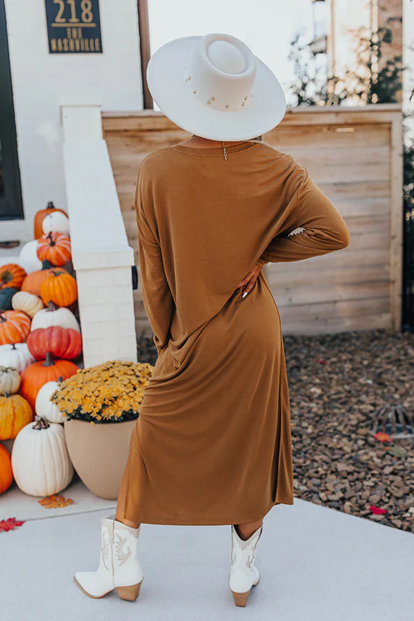 Breezy Times Shift Dress In Camel - Image 3