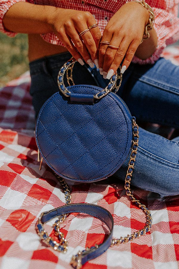 Bring The Prosecco Faux Leather Purse In Navy - Image 5