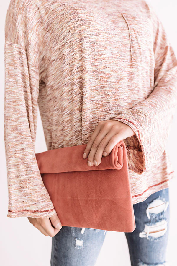 Brooklyn Happy Hour Faux Suede Clutch In Pink