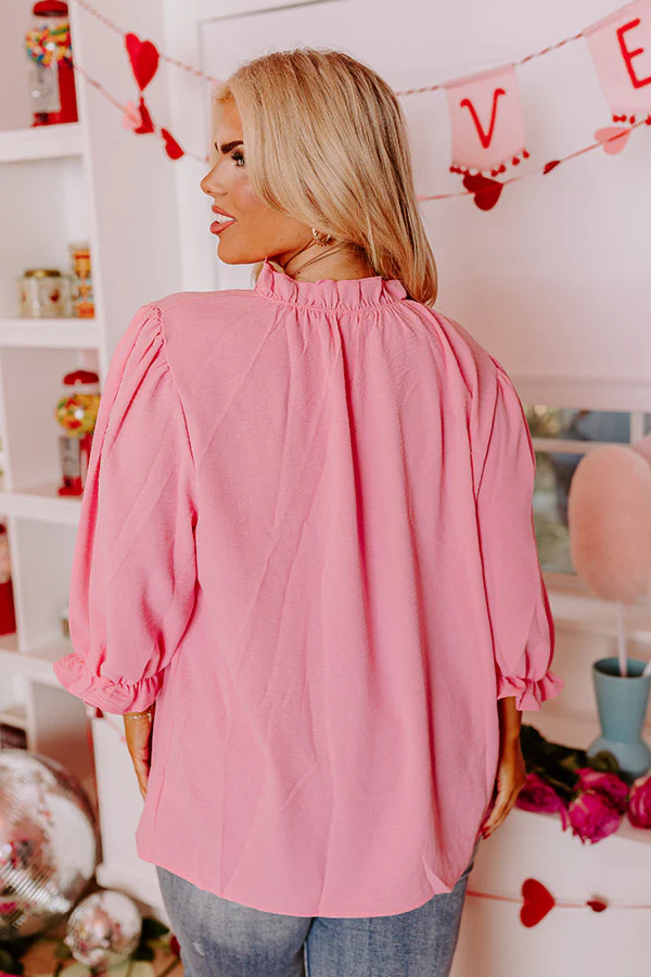 Brunch Date Shift Top in Pink Curves - Image 4