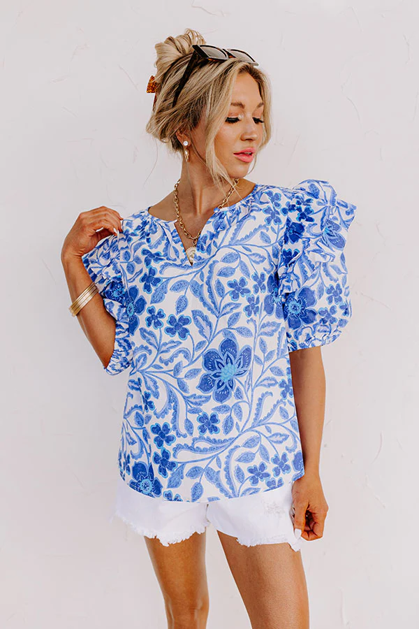 Brunch In Capri Floral Top