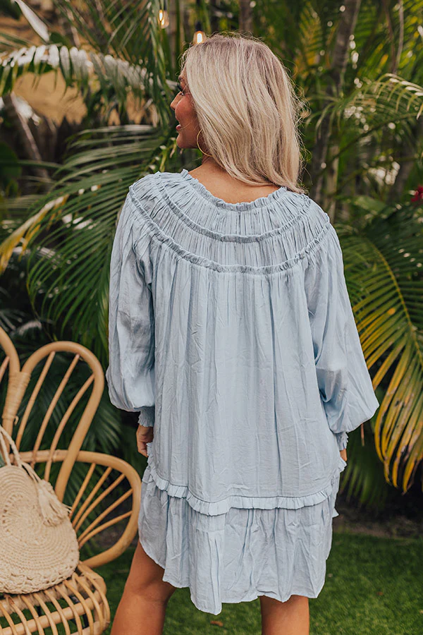 Brunch On The Coast Shift Dress in Sky Blue - Image 5