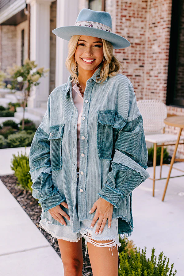 Cabin Parkway Corduroy Jacket in Teal - Image 7