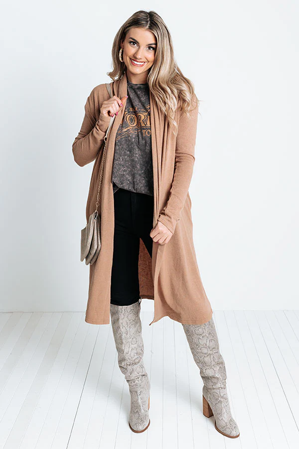 Cafe On Broadway Cardigan In Iced Mocha - Image 2