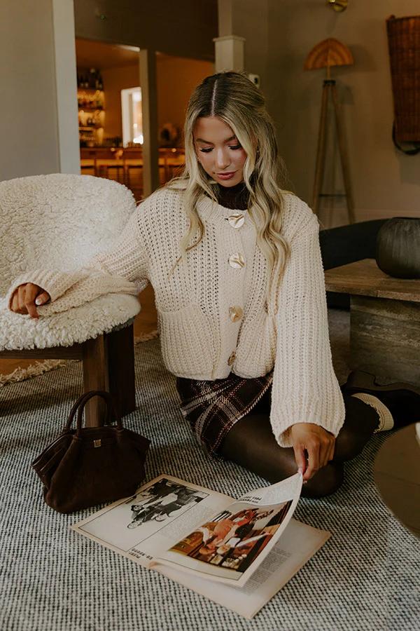 Cafe Patio Plaid Skirt in Chestnut