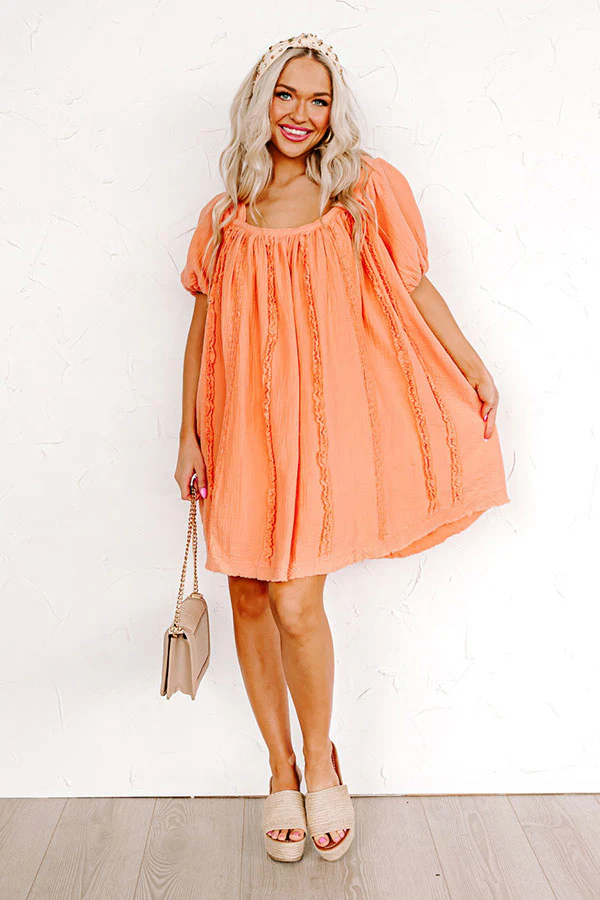 California Casa Shift Dress In Peach - Image 2