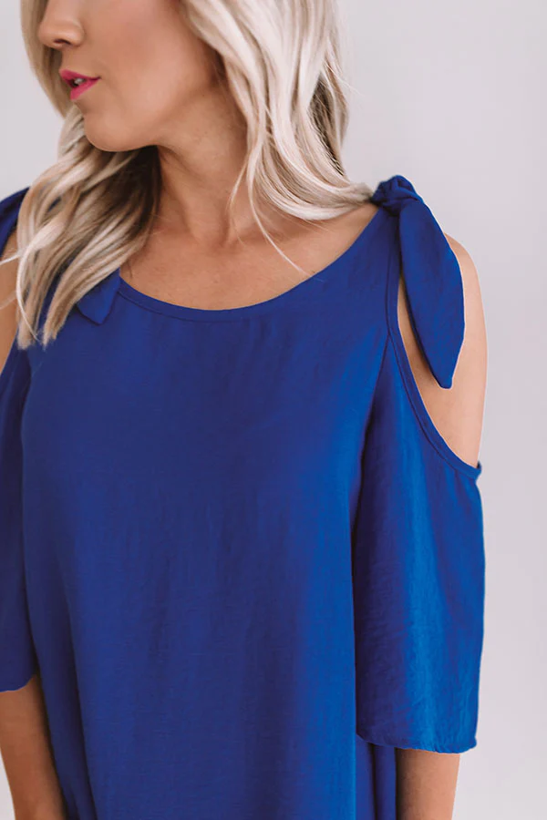 Call Me For Cocktails Shift Top In Royal Blue - Image 3