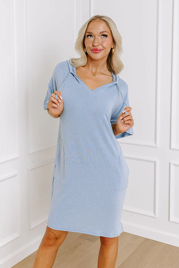 Calm And Centered Shift Dress In Airy Blue - Image 3