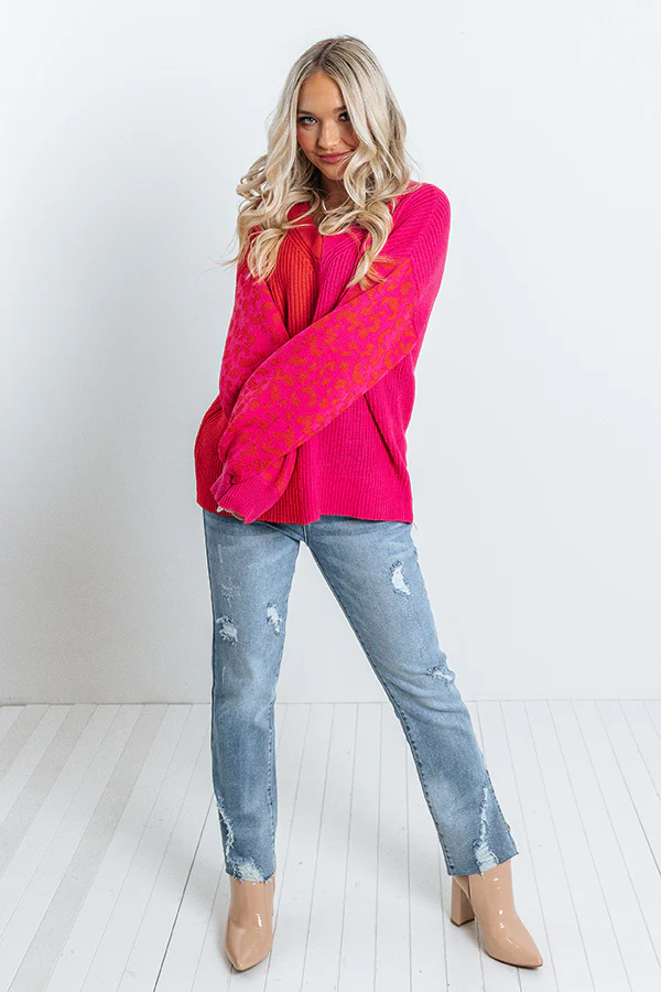 Candy Crush Color Block Sweater in Pink - Image 3