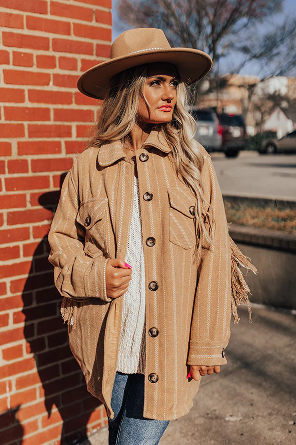Cappuccino Buzz Fringe Coat - Image 2