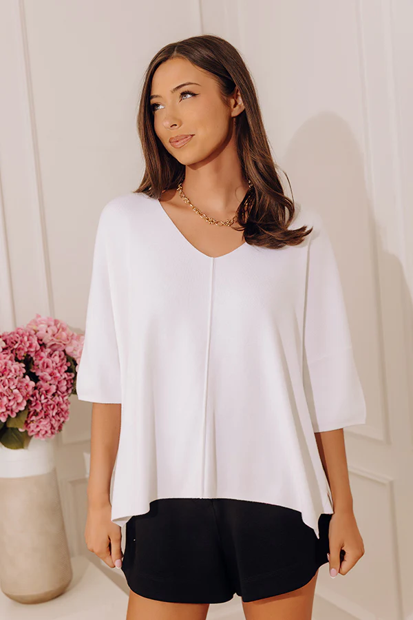 Casual Chic Shift Top in White