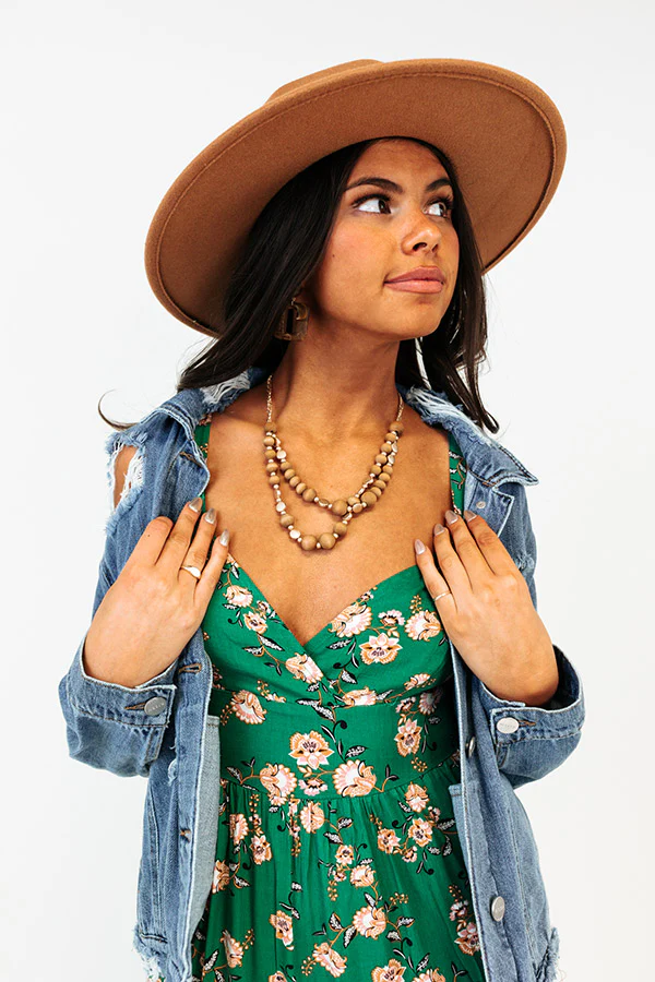 Casual Outing Layered Necklace In Brown