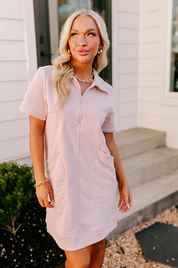 Casual Outing Mini Dress in Blush - Image 6