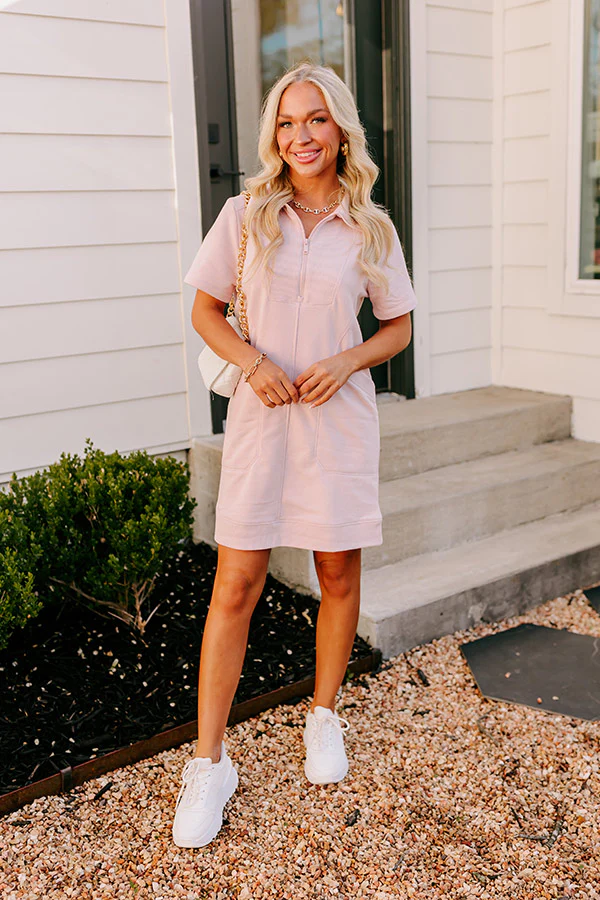 Casual Outing Mini Dress in Blush - Image 7