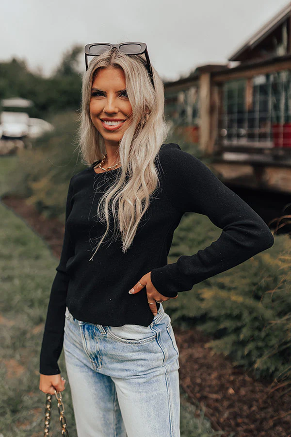 Casually Yours Cut Out Sweater In Black - Image 4