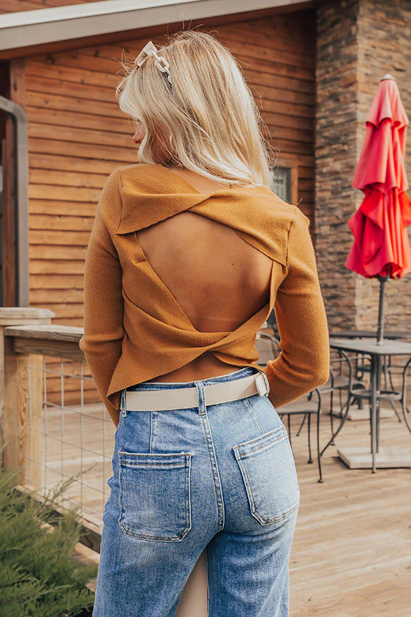 Casually Yours Cut Out Sweater In Light Camel - Image 3