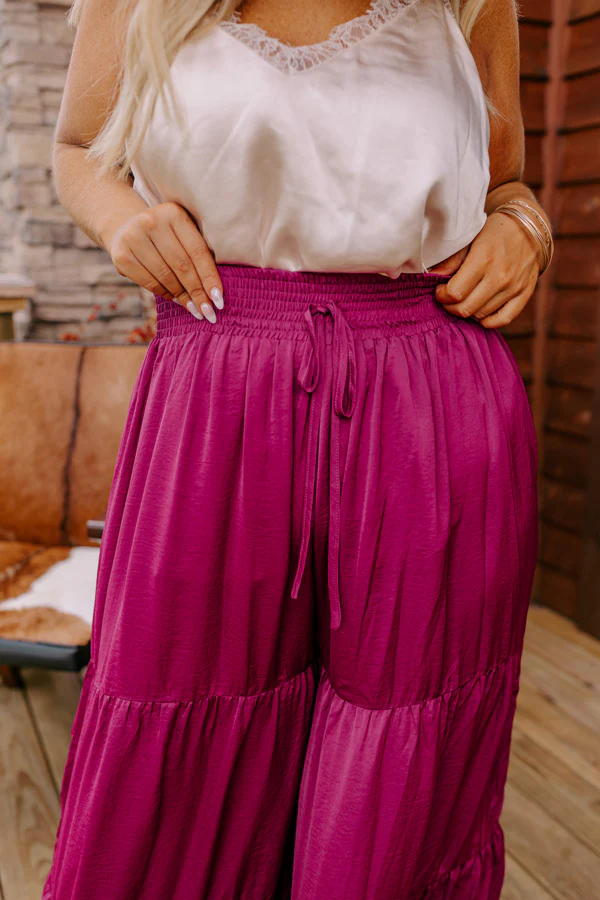 Caught Crushing High Waist Pants In Berry Curves - Image 2