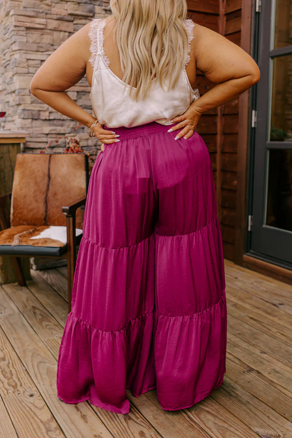 Caught Crushing High Waist Pants In Berry Curves - Image 5