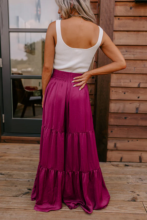 Caught Crushing High Waist Pants In Fuchsia - Image 4