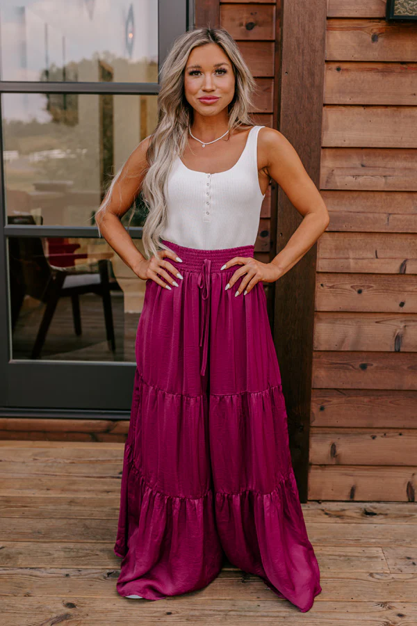 Caught Crushing High Waist Pants In Fuchsia - Image 5