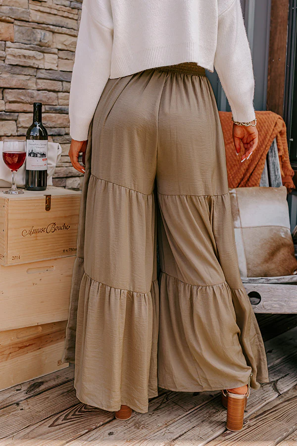 Caught Crushing High Waist Pants In Warm Taupe - Image 5