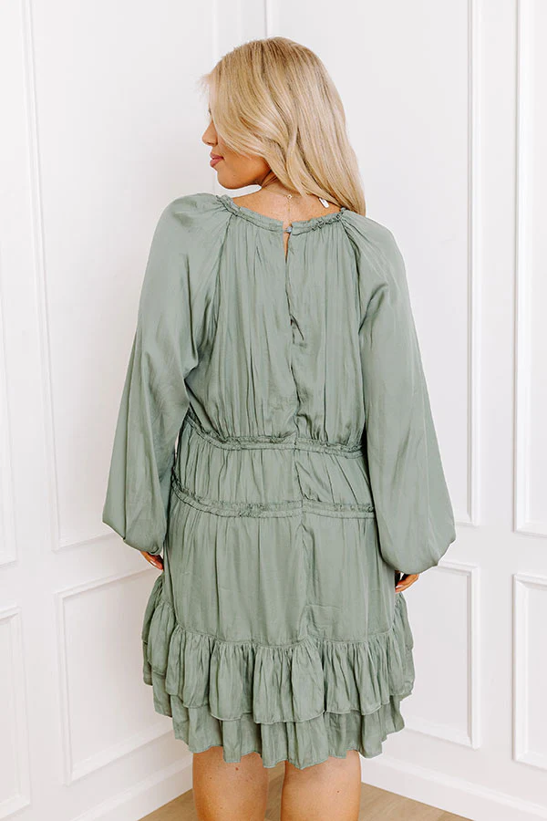 Caught Crushing Ruffle Dress In Pear Curves - Image 4