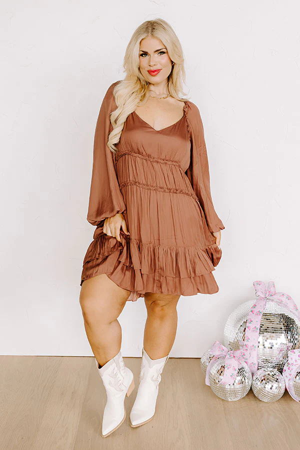 Caught Crushing Ruffle Dress In Rustic Rose Curves - Image 2