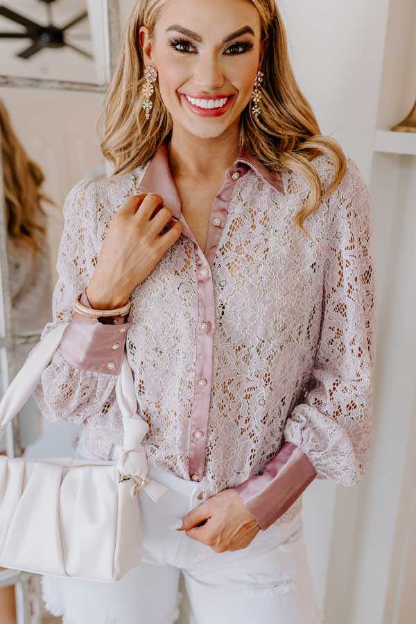 Caught Up In Love Lace Button Up - Image 3