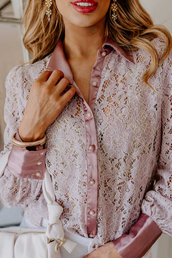Caught Up In Love Lace Button Up - Image 4