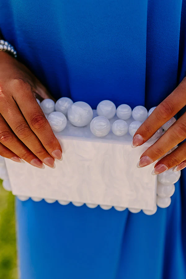 Cava Acrylic Clutch in White - Image 6