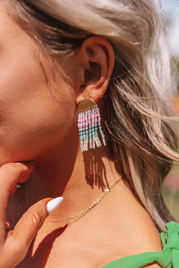 Celebrate Everyday Beaded Earrings In Turquoise - Image 2