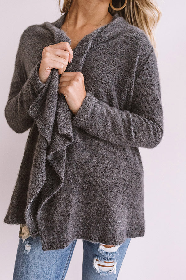 Central Park Sway Cardigan In Dark Grey - Image 2