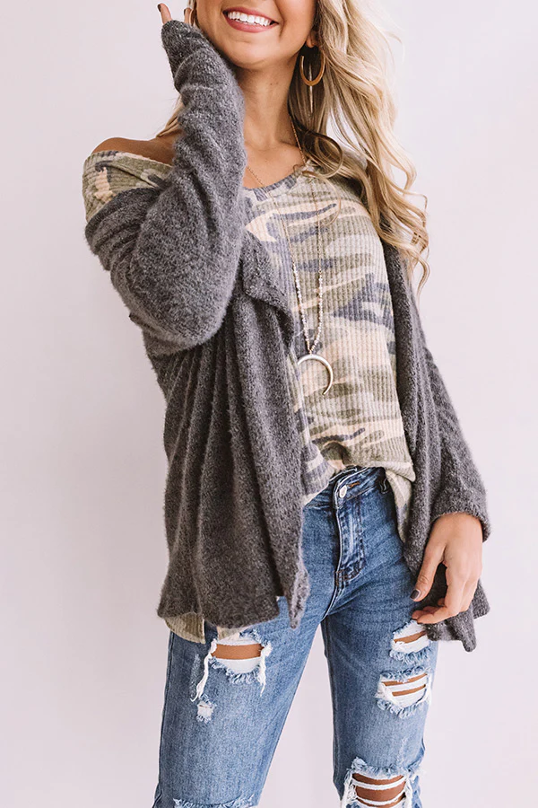 Central Park Sway Cardigan In Dark Grey - Image 3