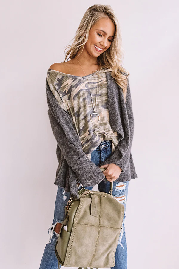 Central Park Sway Cardigan In Dark Grey - Image 4
