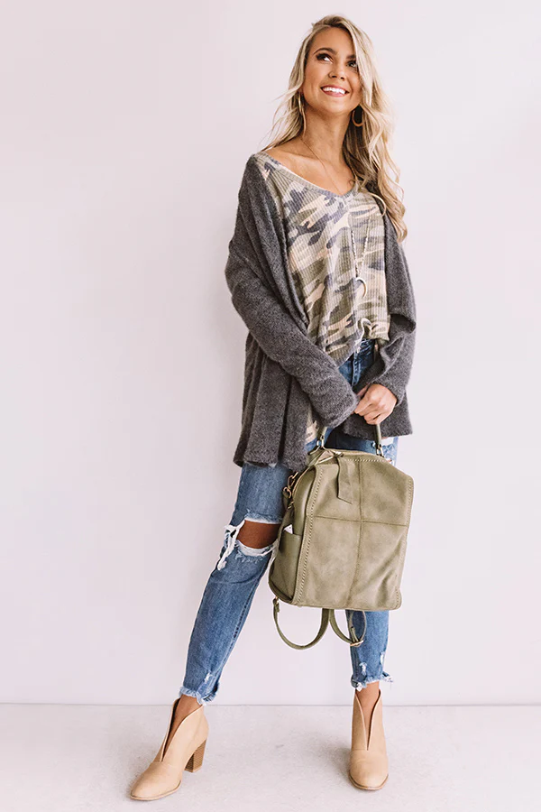 Central Park Sway Cardigan In Dark Grey - Image 5