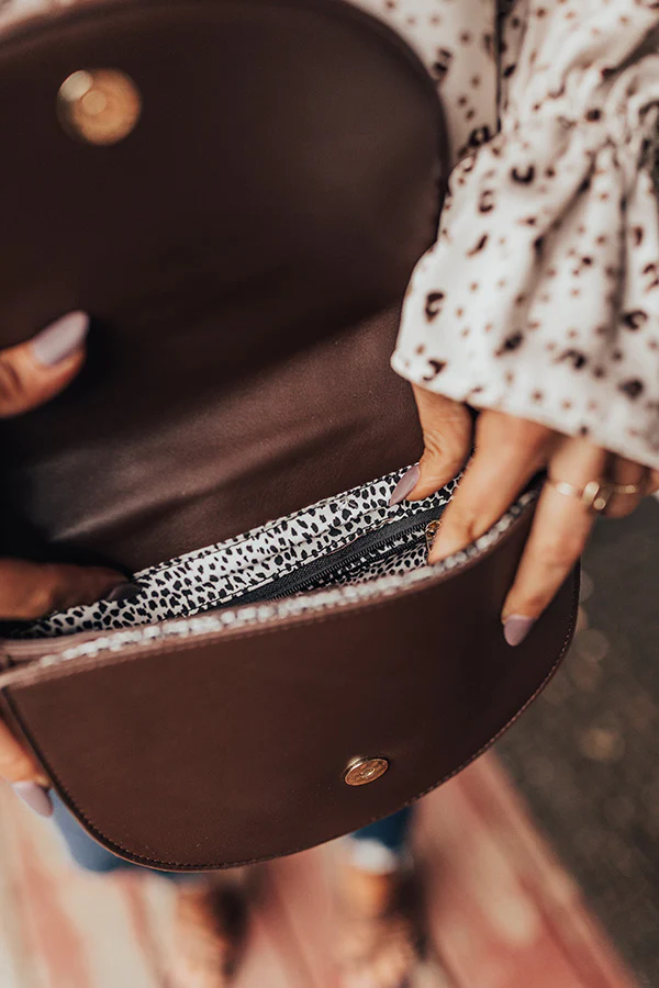 Chance At Love Faux Leather Crossbody In Chestnut - Image 2