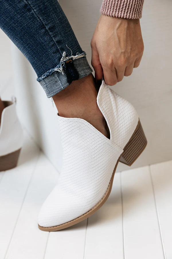 Cherish Snake Print Bootie in White - Image 2