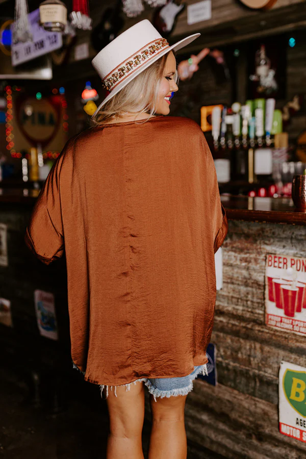 Chic Enterprise Shift Top In Brown Curves - Image 6