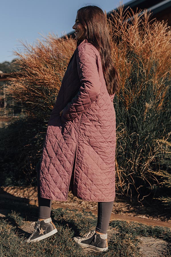 Chilly Wind Quilted Coat in Light Royal Plum - Image 7