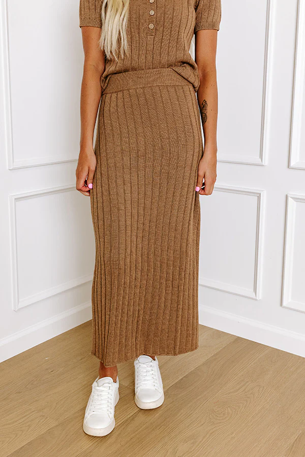 Cider Sweetness Knit Skirt In Mocha - Image 2