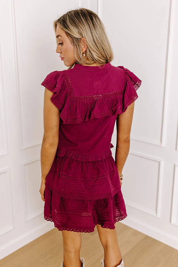 Classy Girl Button Up Top in Wine - Image 4