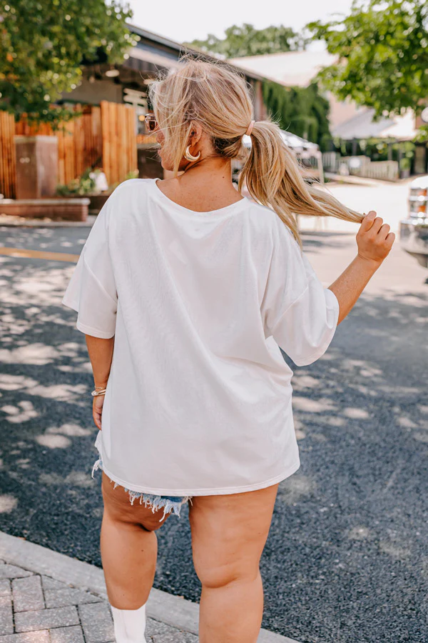 Classy Until Kick Off Tee in White Curves - Image 4